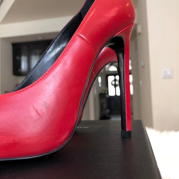 YSL Saint Laurent Leather Pumps Dark Red | Size 37 - Picture 4 of 9